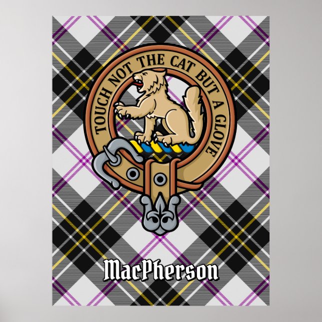 Póster Clan MacPherson Escudo por Vestir Tartán (Frente)