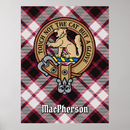 Póster Clan MacPherson Escudo sobre la caza de tartán
