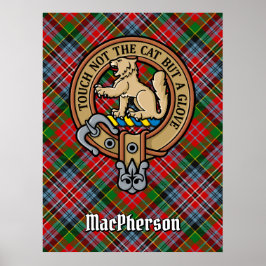 Póster Clan MacPherson Escudo sobre Tartán