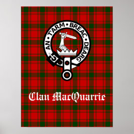 Póster Clan MacQuarrie Tartan and Crest
