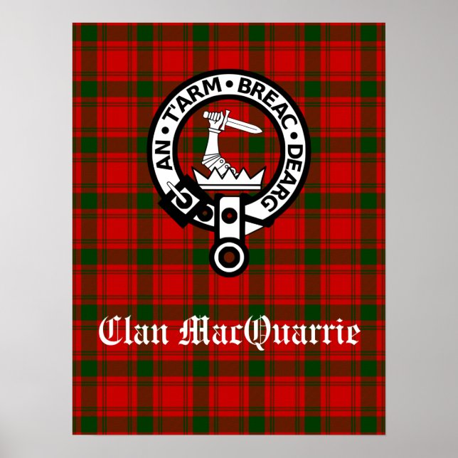 Póster Clan MacQuarrie Tartan and Crest (Frente)