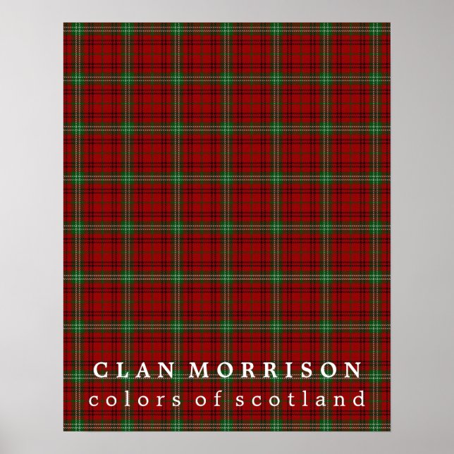 Póster Clan Morrison Colores de Escocia Tartán (Frente)