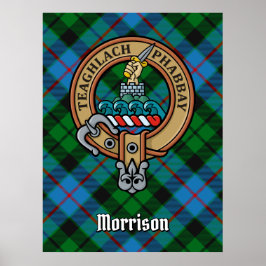Póster Clan Morrison Escudo sobre la caza de tartán