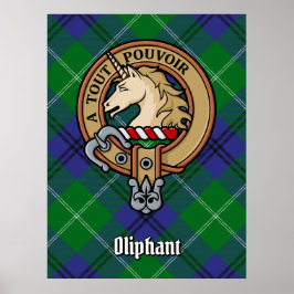 Póster Clan Oliphant Escudo sobre Tartán