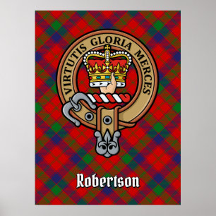 Póster Clan Robertson Escudo sobre Tartán