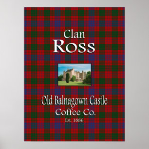 Póster Clan Ross Old Balnagown Castle Coffee Co.