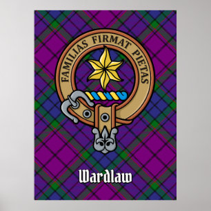 Póster Clan Wardlaw Escudo sobre Tartán