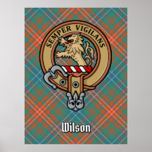 Clan Wilson Escudo sobre el antiguo Tartán