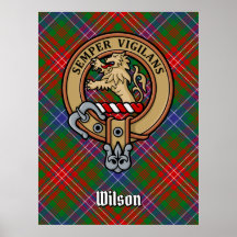 Clan Wilson Escudo sobre Tartán Moderno