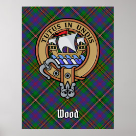 Póster Clan Wood Escudo sobre Tartán