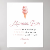 CLARA Retro Helado Bridal Shower Mimosa Bar  Po