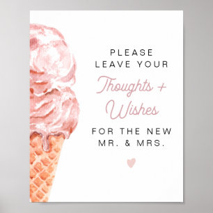 Póster CLARA Retro Ice Cream Consejos y deseos recién cas
