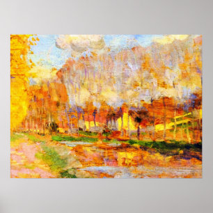 Póster Clarence Gagnon art, Canal du Loing, Moret