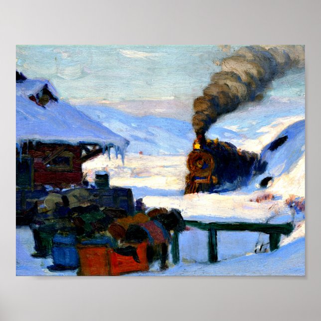 Póster Clarence Gagnon - El tren Baie-Saint Paul (Frente)