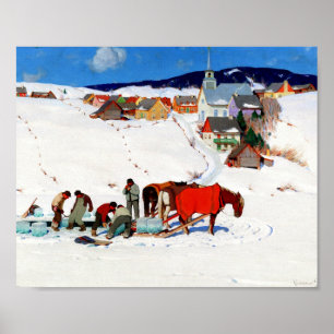 Póster Clarence Gagnon - La cosecha de hielo