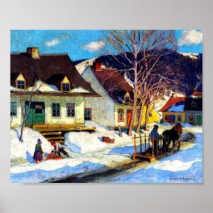 Póster Clarence Gagnon - Un Poster de aldea de Quebec