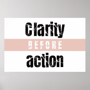 Póster Claridad Antes de Acción Horizontal Mínima