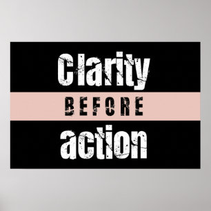 Póster Claridad Antes de la Acción Horizontal Oscuro