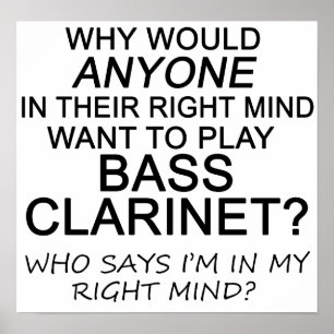 Póster Clarinet de mente derecha