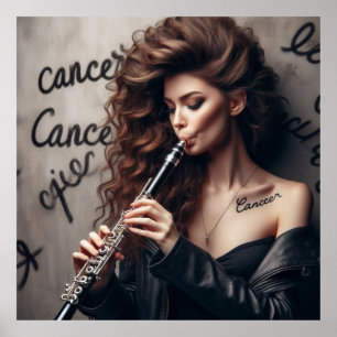 Póster Clarinet, músico de cáncer zodiaco