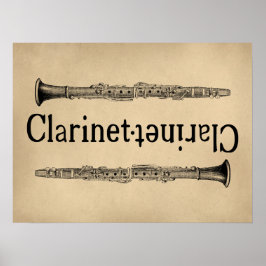 Póster Clarinet Vintage