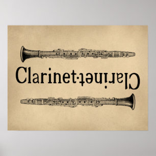 Póster Clarinet Vintage