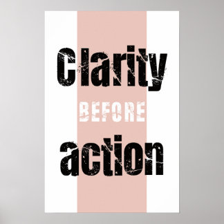 Póster Clarity Before Action Minimalist Vertical Poster