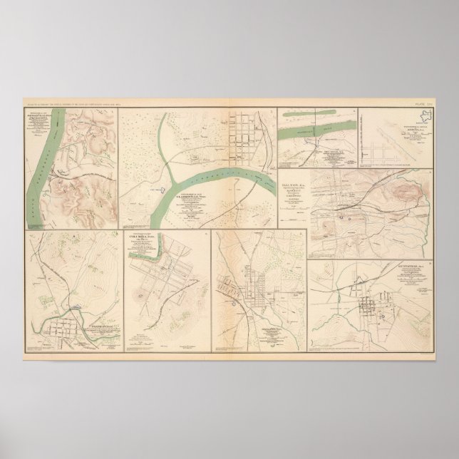 Póster Clarksville, Tenn, Dalton, Ga (Frente)