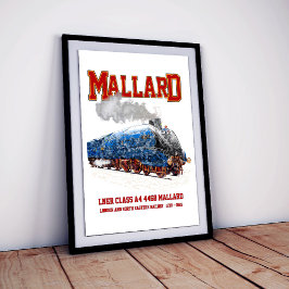 Póster Clase A4 Mallard - La locomotora de vapor más rápi