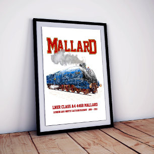 Póster Clase A4 Mallard - La locomotora de vapor más rápi