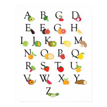 Clase ABC de Vegetable de Frutas Educativas