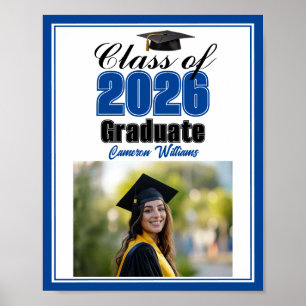 Póster Clase Azul de 2026 Foto Personalizada Fiesta de Gr