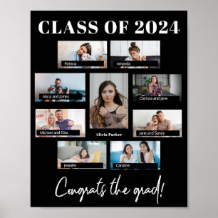 Póster Clase de 2024 personalizado 8 graduación de collag