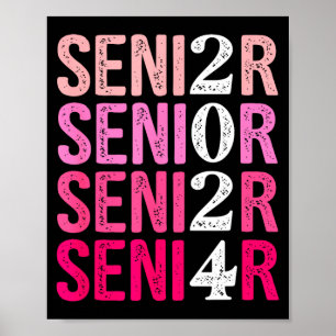 Póster clase de 2024 Senior 2024 para graduación alta
