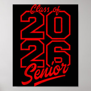 Póster Clase de 2026 graduación de escuela secundaria
