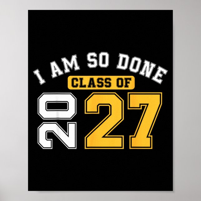 Póster Clase de 2027 terminaron graduación de mayores may (Frente)