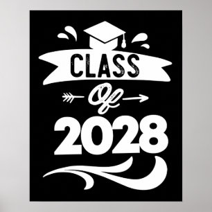 Póster Clase de 2028 TShirt Senior 2028 Graduación