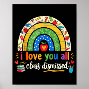 Póster Clase de amor despedido maestro último día de escu