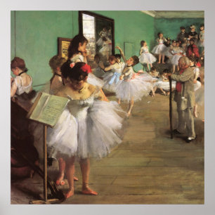 Póster Clase de baile de Degas, ballet impresionista vint
