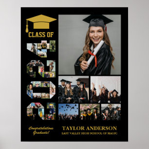 Póster Clase de Collage de fotos del Día de Graduación Su