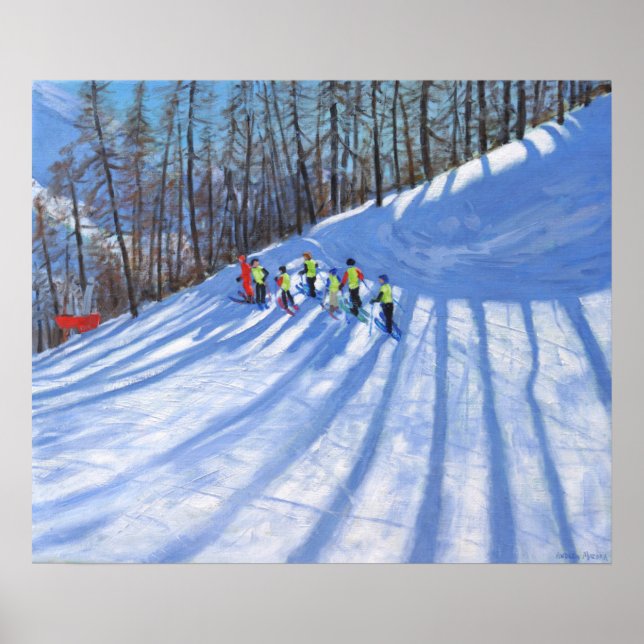 Póster Clase de esquí Tignes Francia (Frente)