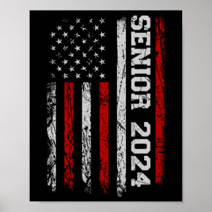 Póster Clase De Graduación De La Bandera Estadounidense D