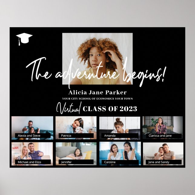 Póster Clase de graduación de la foto del personalizado d (Frente)
