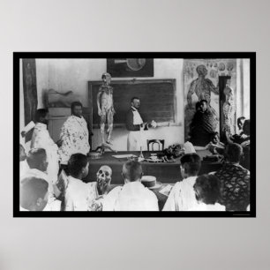 Póster Clase de la anatomía en el Sudán, África 1920