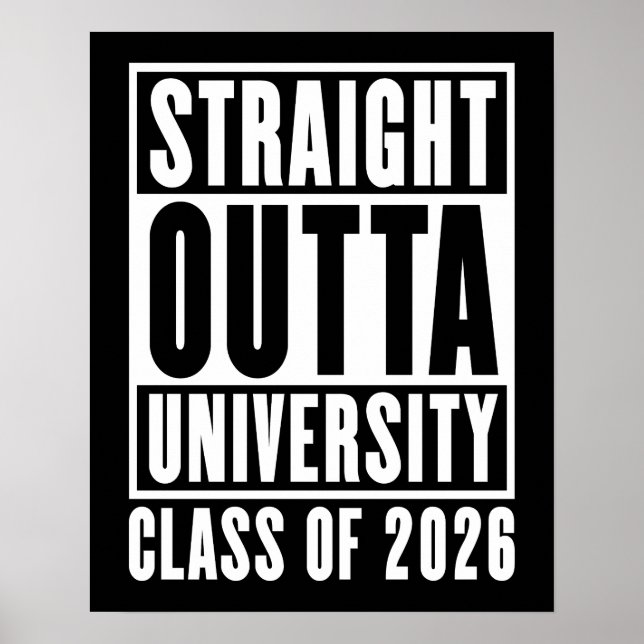 Póster Clase de la Universidad Straight Outta de 2026 (Frente)