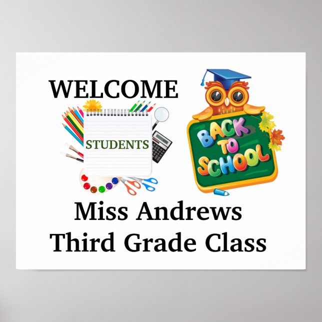 Póster Clase de Personalizado de bienvenida (Frente)