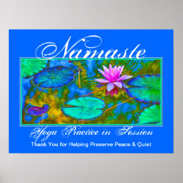 Póster Clase de Yoga Por Favor Mantener Tranquilo Elegant