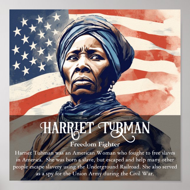 Póster Clase Harriet Tubman de Mes de Historia Negra (Frente)