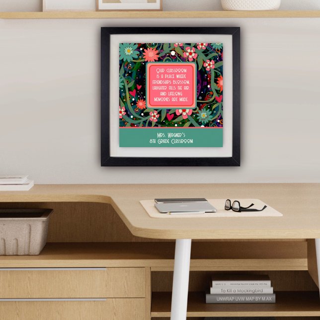 Póster Clase inspiradora Oferta de Bonito de profesores F (Personalized teacher classroom Poster by Inspirivity)