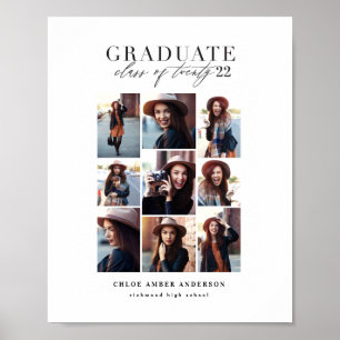 Póster Clase moderna de graduación con fotos múltiples